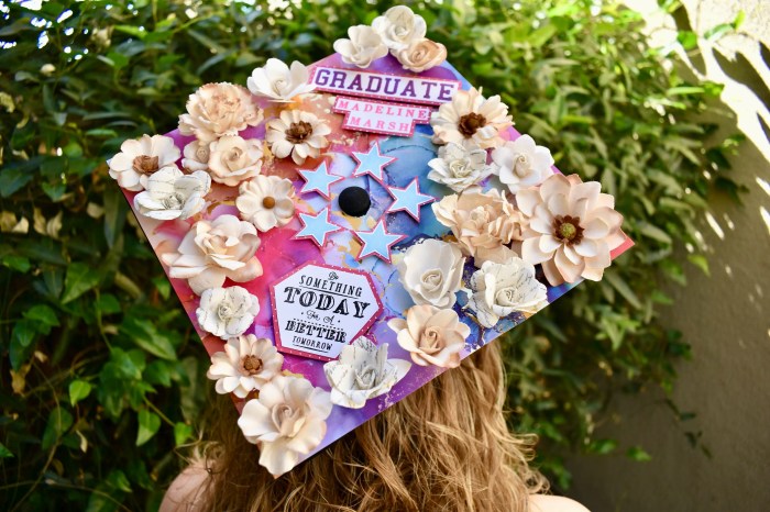 Graduation cap ideas diy decoration decorate cricut caps decorating iron board decorated decorations polkadotchair make cute designs disney white choose