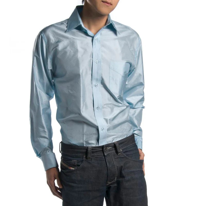 French blue men's dress shirt