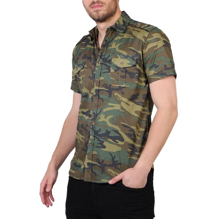 Mens blue camo dress shirt