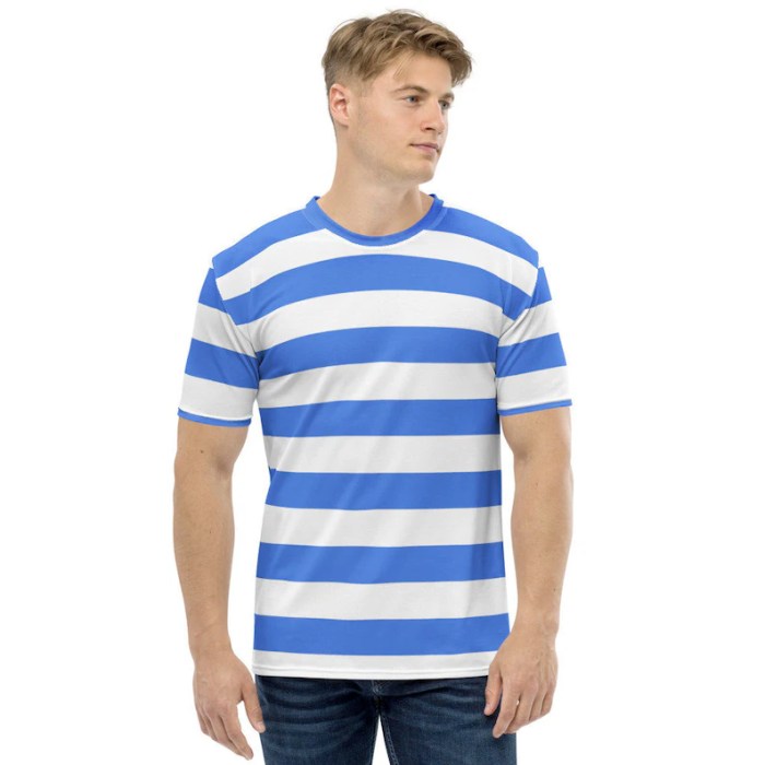 Blue and white striped dress shirt mens