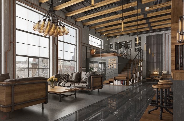 How to decorate an industrial living room