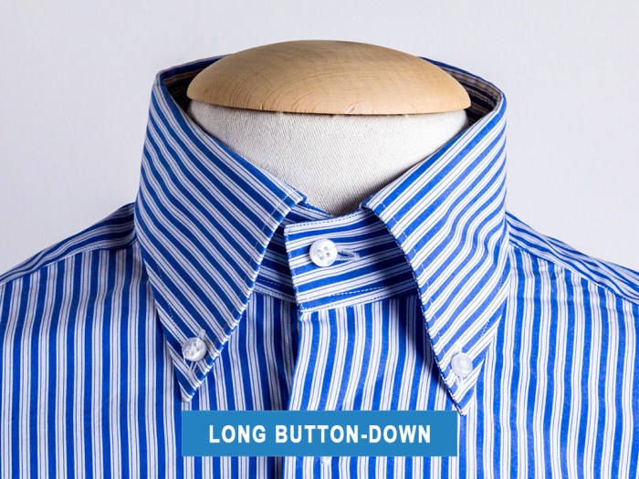 Men's hidden button down collar dress shirts