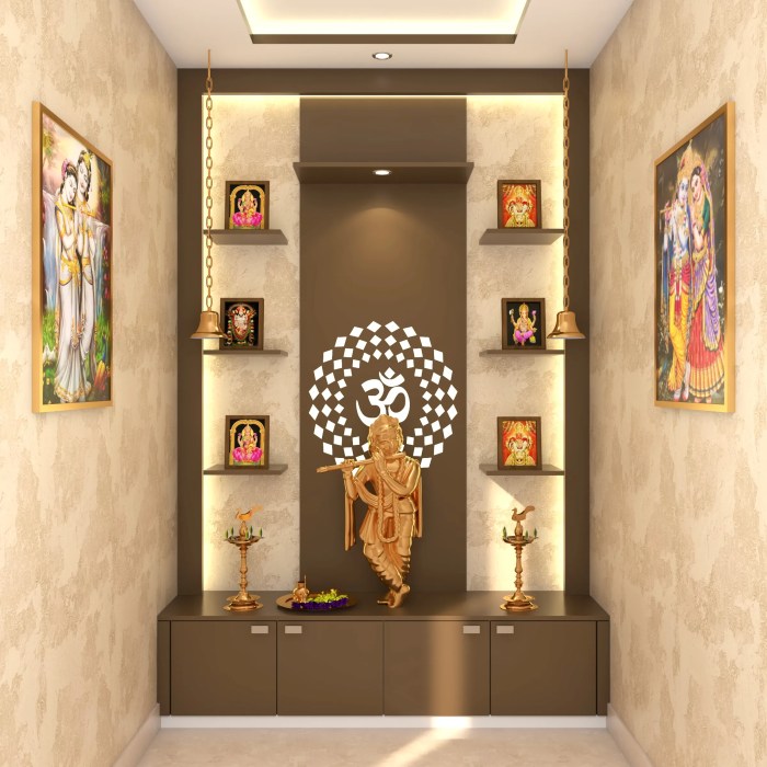 How to decorate pooja room wall